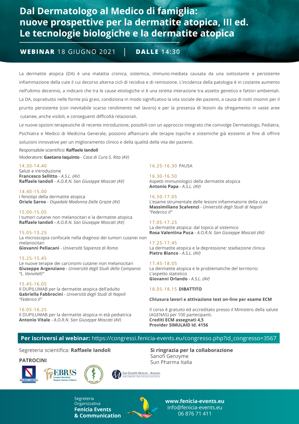 Programma Nuove prospettive per la dermatite atopica, III ed. Le tecnologie biologiche e la dermatite atopica